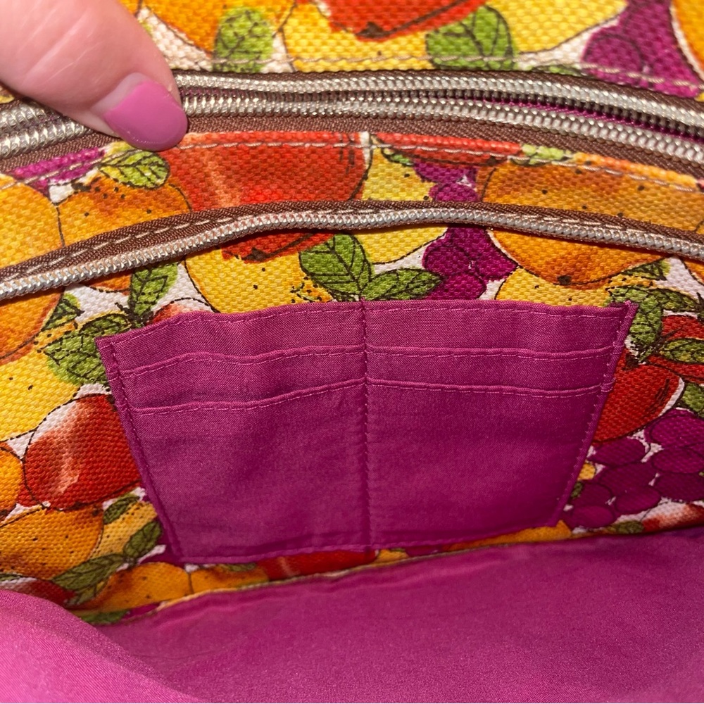 Relic vintage inspired vibrant pink fruit pattern crossbody purse - Picture 9 of 10